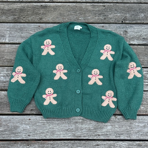 Luna Ivy Sweaters - New Luna Ivy Green Gingerbread Cardigan in Size Large